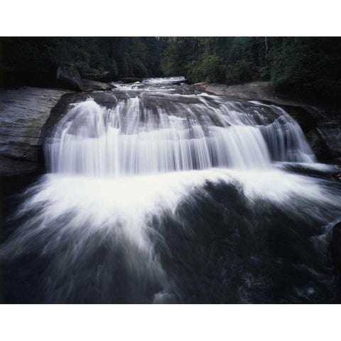 North Carolina, Turtleback Falls in Nantahala NF White Modern Wood Framed Art Print by Talbot Frank, Christopher