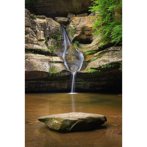 Cedar Falls Hocking Hills State Park-Ohio White Modern Wood Framed Art Print by Majchrowicz, Alan