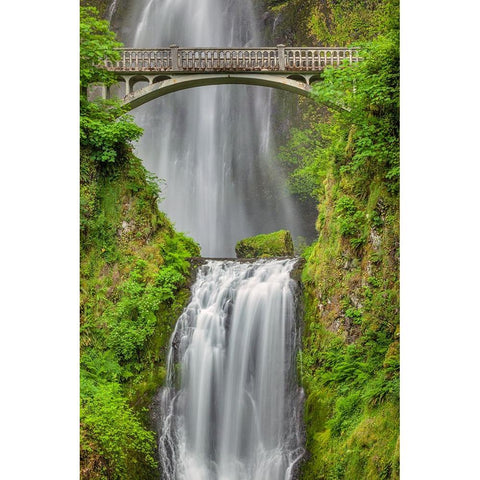 Multnomah Falls-Columbia River Gorge-Oregon Black Modern Wood Framed Art Print by Jones, Adam