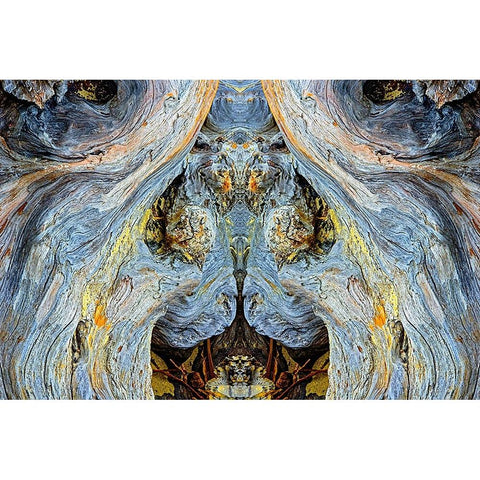 Abstract pattern in driftwood-Bandon Beach-Oregon Black Modern Wood Framed Art Print by Jones, Adam