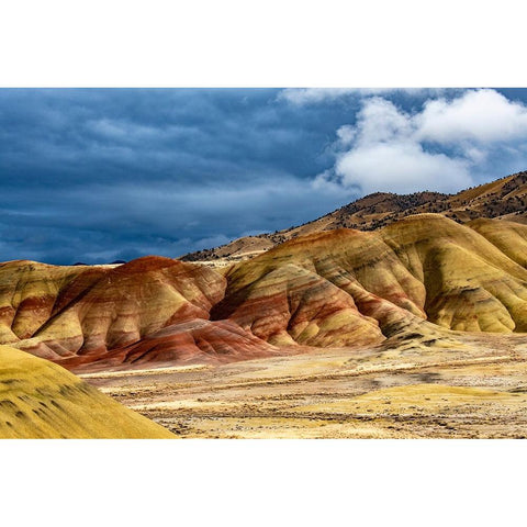 USA-John Day Fossil Beds-Painted Hills Unit Overlook White Modern Wood Framed Art Print by Friel, Bernard
