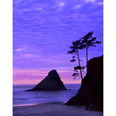 OR, Devils Elbow SP, Sunset over rock formations Black Modern Wood Framed Art Print by Terrill, Steve