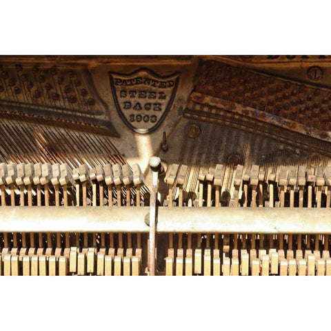 OR, Shaniko Inside Old piano on main street Black Modern Wood Framed Art Print with Double Matting by Ross, Nancy ,  Steve