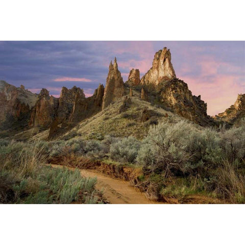 USA, Oregon View of Leslie Gulch Black Modern Wood Framed Art Print with Double Matting by Paulson, Don