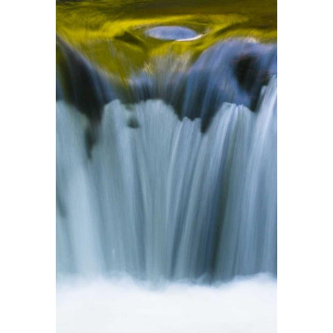 Oregon Reflections in waterfall on Sweet Creek Black Modern Wood Framed Art Print by Rotenberg, Nancy