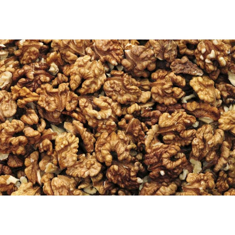 USA, Oregon, Portland Close-up of walnut meats Black Modern Wood Framed Art Print with Double Matting by Terrill, Steve