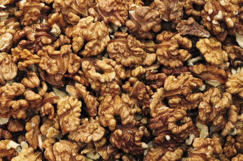 USA, Oregon, Portland Close-up of walnut meats Black Ornate Wood Framed Art Print with Double Matting by Terrill, Steve