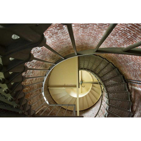 OR, Cape BlancoStaircase of lighthouse tower White Modern Wood Framed Art Print by Kaveney, Wendy