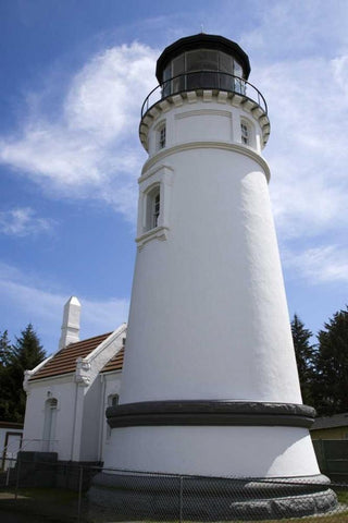 Oregon, Winchester Bay Umpqua River Lighthouse Black Ornate Wood Framed Art Print with Double Matting by Kaveney, Wendy