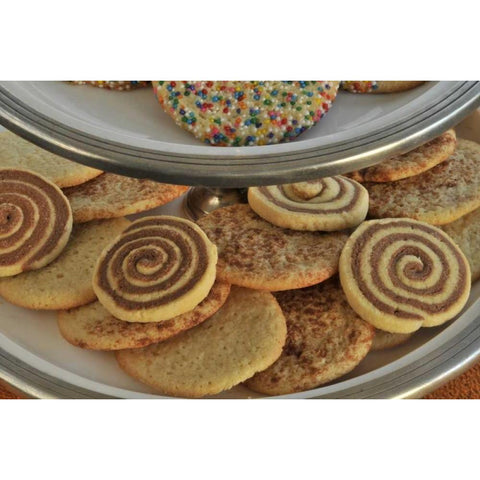 Oregon, Portland Sugar cookies on tray White Modern Wood Framed Art Print by Terrill, Steve