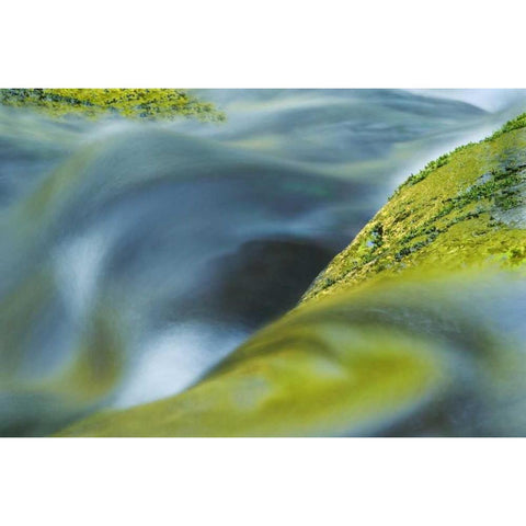 USA, Oregon Water flow over rocks in creek White Modern Wood Framed Art Print by Rotenberg, Nancy