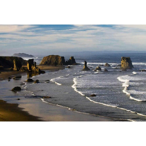 Oregon, Bandon Beach Overview of Bandon Beach Black Modern Wood Framed Art Print with Double Matting by Rotenberg, Nancy