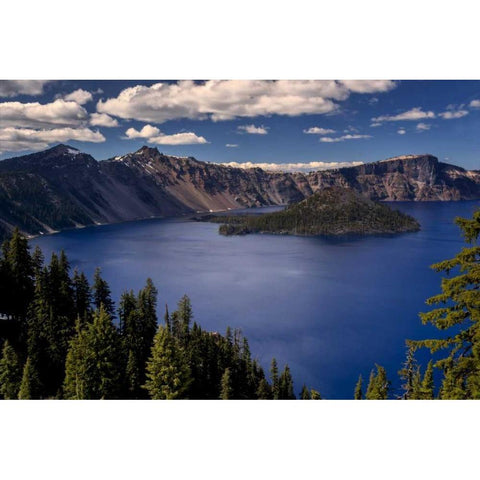 Oregon, Crater Lake NP Spring landscape of lake Black Modern Wood Framed Art Print by OBrien, Jay