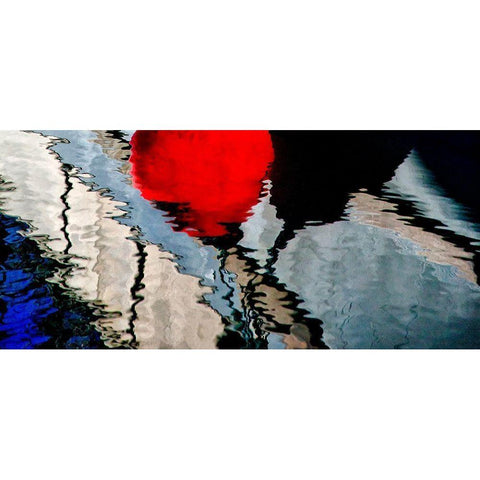 Oregon-Charleston Abstract reflection of buoys on commercial fishing boat Black Modern Wood Framed Art Print by Jaynes Gallery