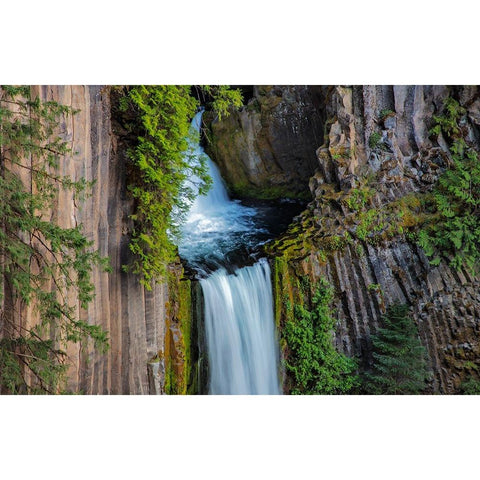 Toketee Falls runs over basalt columns in the Umpqua National Forest-Oregon-USA Black Modern Wood Framed Art Print by Haney, Chuck