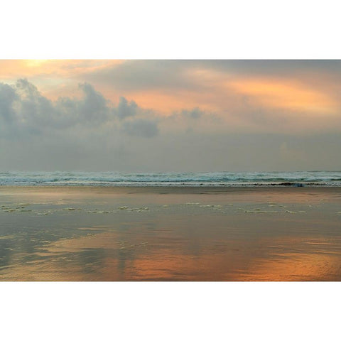 Sunset over the Pacific Ocean at Cannon Beach-Oregon-USA Black Modern Wood Framed Art Print by Haney, Chuck