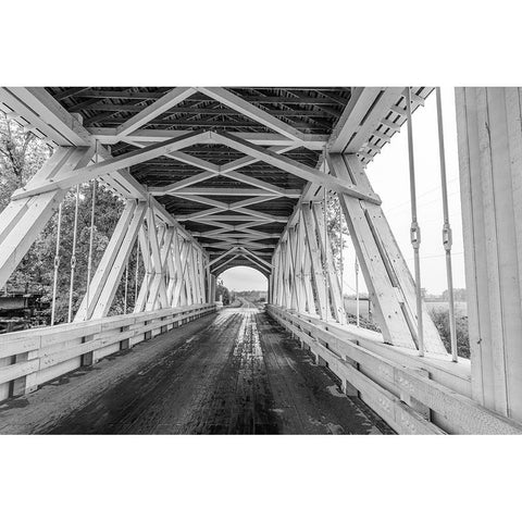 Gilkey Covered Bridge near Scio-Oregon-USA Black Modern Wood Framed Art Print by Haney, Chuck