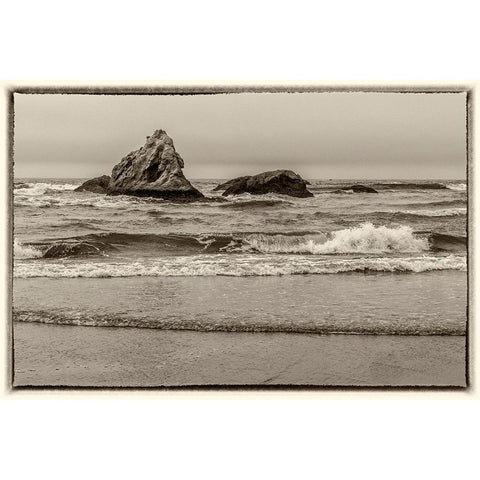 Usa-Oregon-Bandon Bandon Beach Black Modern Wood Framed Art Print by Looney, Hollice