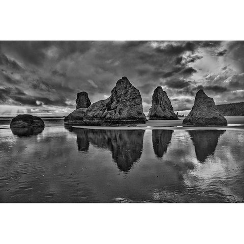 Bandon Beach-Oregon Black Modern Wood Framed Art Print by Ford, John