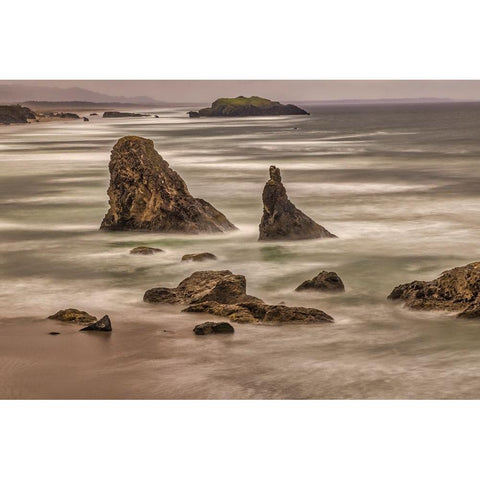 Bandon Beach-Oregon Gold Ornate Wood Framed Art Print with Double Matting by Ford, John