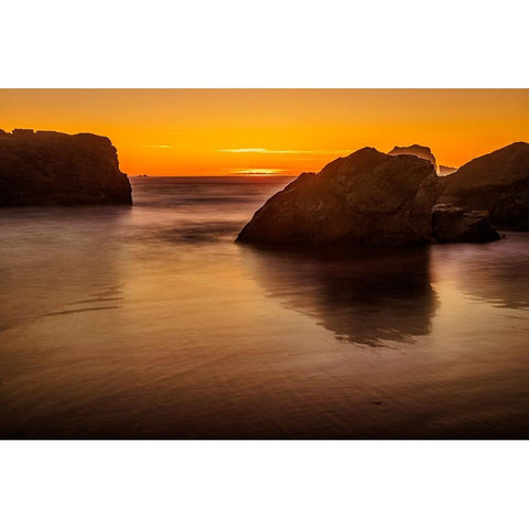 Bandon Beach-Oregon Black Modern Wood Framed Art Print by Ford, John