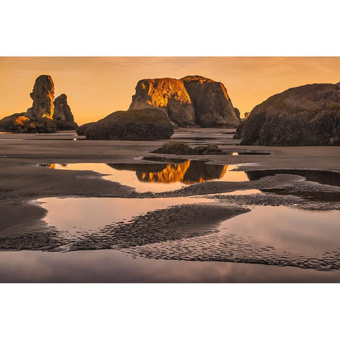Bandon Beach-Oregon Black Modern Wood Framed Art Print by Ford, John