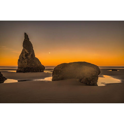 Bandon Beach-Oregon Black Modern Wood Framed Art Print by Ford, John