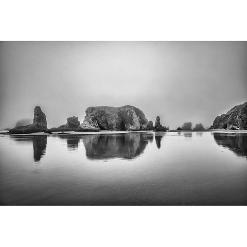 Bandon Beach-Oregon Black Modern Wood Framed Art Print by Ford, John