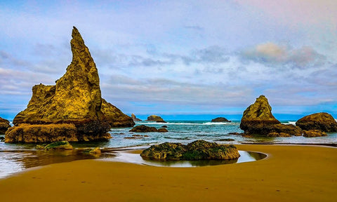 USA-Oregon-Bandon-Beach White Modern Wood Framed Art Print with Double Matting by Restuccia, Joe III