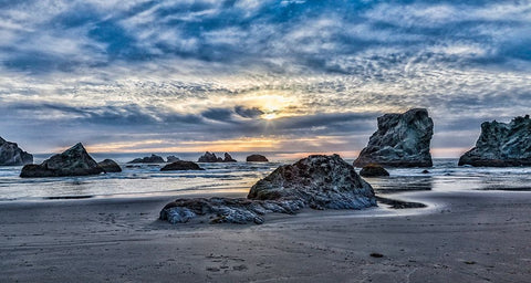 USA-Oregon-Bandon-Beach White Modern Wood Framed Art Print with Double Matting by Restuccia, Joe III