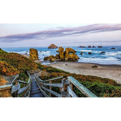 USA-Oregon-Bandon-Beach Black Modern Wood Framed Art Print by Restuccia, Joe III