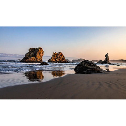 USA-Oregon-Bandon-Beach Black Modern Wood Framed Art Print by Restuccia, Joe III