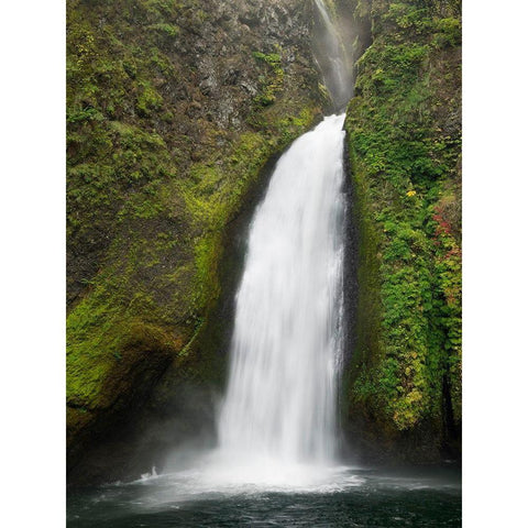 OR-Columbia River Gorge National Scenic Area-Wahclella Falls Black Modern Wood Framed Art Print by Wild, Jamie and Judy