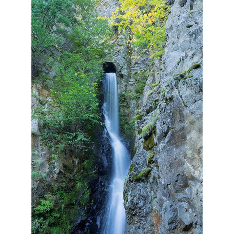 Oregon-Columbia River Gorge National Scenic Area-Hole in the Wall Falls Black Modern Wood Framed Art Print by Wild, Jamie and Judy