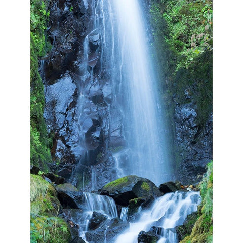 Oregon-Columbia River Gorge National Scenic Area-Warren Creek-at Hole in the Wall Falls Black Modern Wood Framed Art Print by Wild, Jamie and Judy