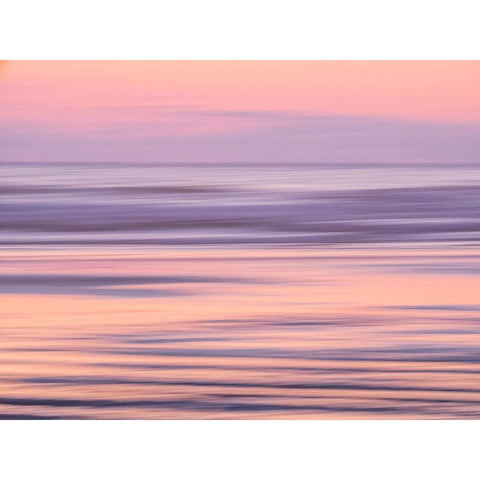 Oregon-Cannon Beach and a dreamy view of the beach at low tide at sunset Black Modern Wood Framed Art Print by Gulin, Sylvia