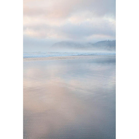 Oregon-Cannon Beach looking to the north along the Pacific Coast line Black Modern Wood Framed Art Print by Gulin, Sylvia