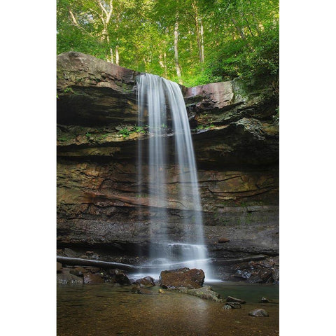 Cucumber Falls-Ohiopyle State Park-Pennsylvania Black Modern Wood Framed Art Print by Majchrowicz, Alan