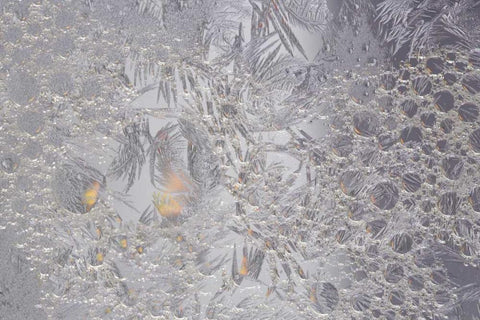 Pennsylvania Frosty window pane and soap bubbles Black Ornate Wood Framed Art Print with Double Matting by Anon, Ellen