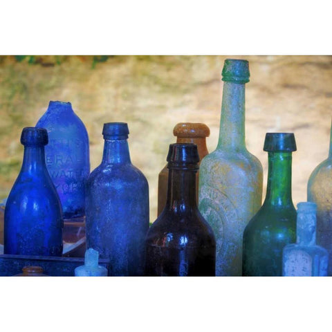 SC, Charleston Old bottles from slave quarters White Modern Wood Framed Art Print by Paulson, Don