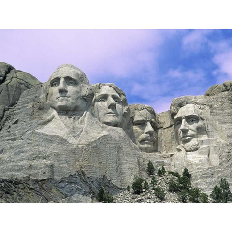 SD, Mount Rushmore, presidential faces Black Modern Wood Framed Art Print by Flaherty, Dennis