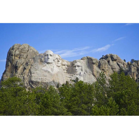South Dakota Overview of Mount Rushmore Black Modern Wood Framed Art Print with Double Matting by Lord, Fred