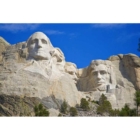 SD, Mount Rushmore in daytime Black Modern Wood Framed Art Print by Lord, Fred