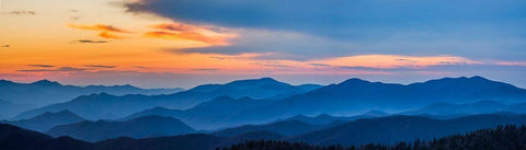 View of Smoky Mountain Range from Clingmans Dome White Modern Wood Framed Art Print with Double Matting by Miller, Anna