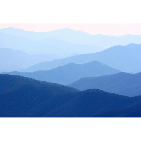 View of Smoky Mountain Range from Clingmans Dome Black Modern Wood Framed Art Print with Double Matting by Miller, Anna