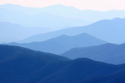 View of Smoky Mountain Range from Clingmans Dome Black Ornate Wood Framed Art Print with Double Matting by Miller, Anna
