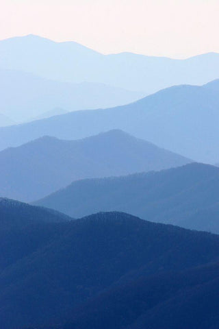 View of Smoky Mountain Range from Clingmans Dome White Modern Wood Framed Art Print with Double Matting by Miller, Anna