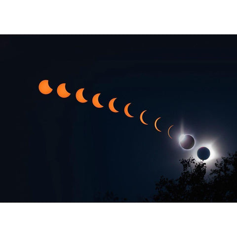 Solar Eclipse 2017-Viewed from Smoky Mountains National Park-Tennessee-USA Black Modern Wood Framed Art Print by Miller, Anna
