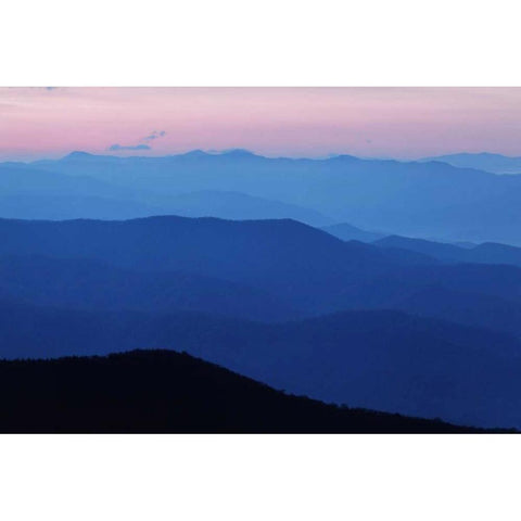 TN, Great Smoky Mts, Blue Mountain landscape Black Modern Wood Framed Art Print with Double Matting by Flaherty, Dennis