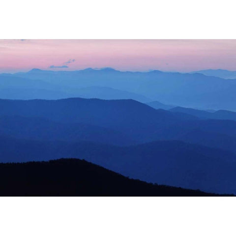 TN, Great Smoky Mts, Blue Mountain landscape Black Modern Wood Framed Art Print by Flaherty, Dennis